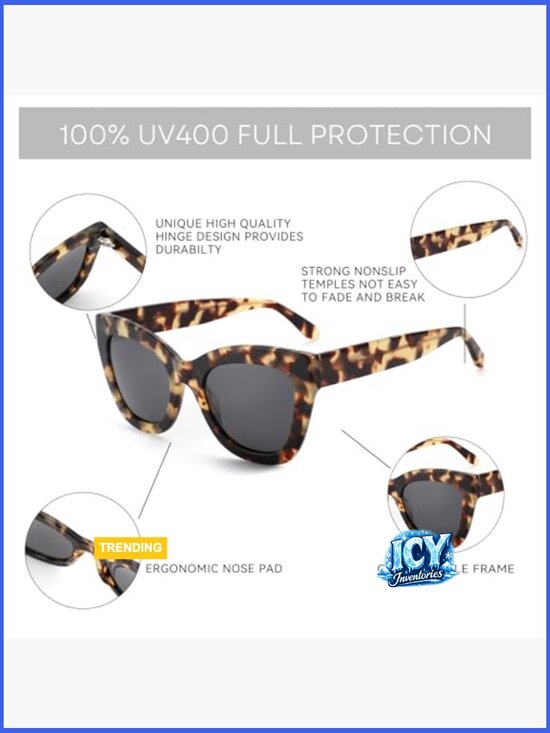 Retro Cateye Sunglasses with UV400 Polarized Protection main image 4